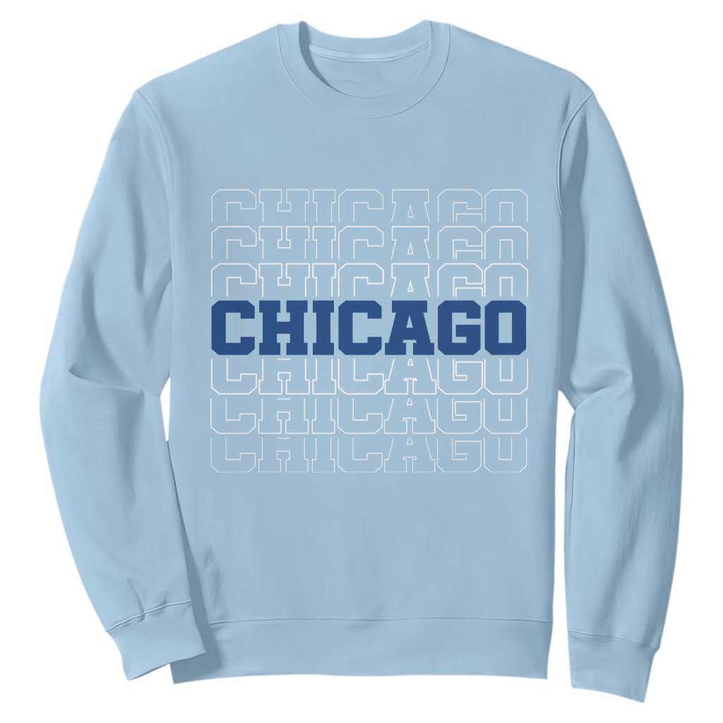 Vintage Chicago Graphic Sweatshirt State Pride Baseball Lover TS10 Light Blue Print Your Wear