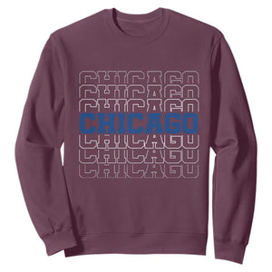 Vintage Chicago Graphic Sweatshirt State Pride Baseball Lover TS10 Maroon Print Your Wear
