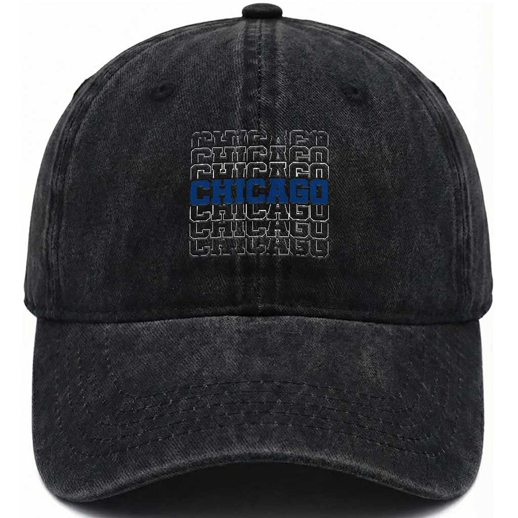 Vintage Chicago Graphic Washed Cotton Baseball Cap State Pride Baseball Lover TS10 Print Your Wear