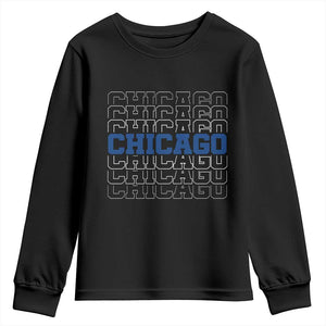 Vintage Chicago Graphic Youth Sweatshirt State Pride Baseball Lover TS10 Black Print Your Wear