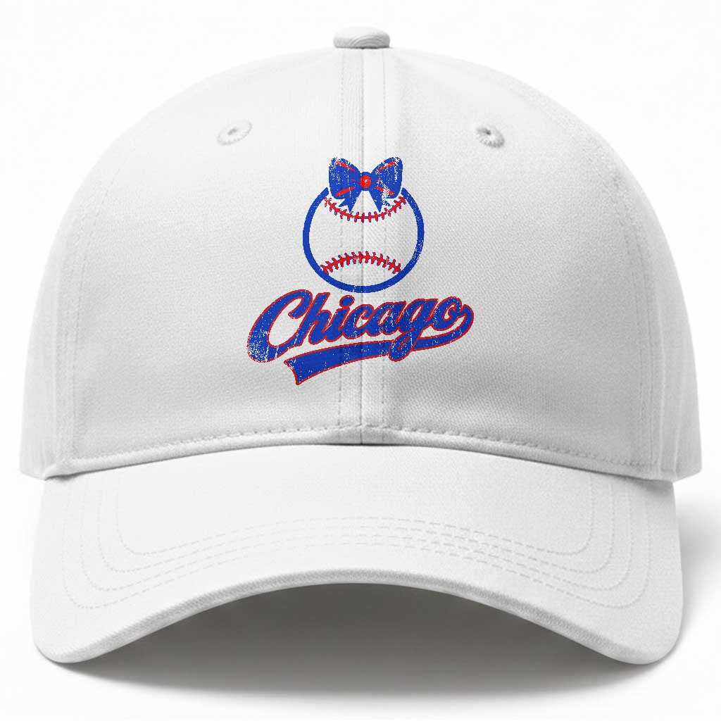Chicago Coquette Bow Baseball Cap Cute Girls Kids Women Baseball Fans TS10 Print Your Wear
