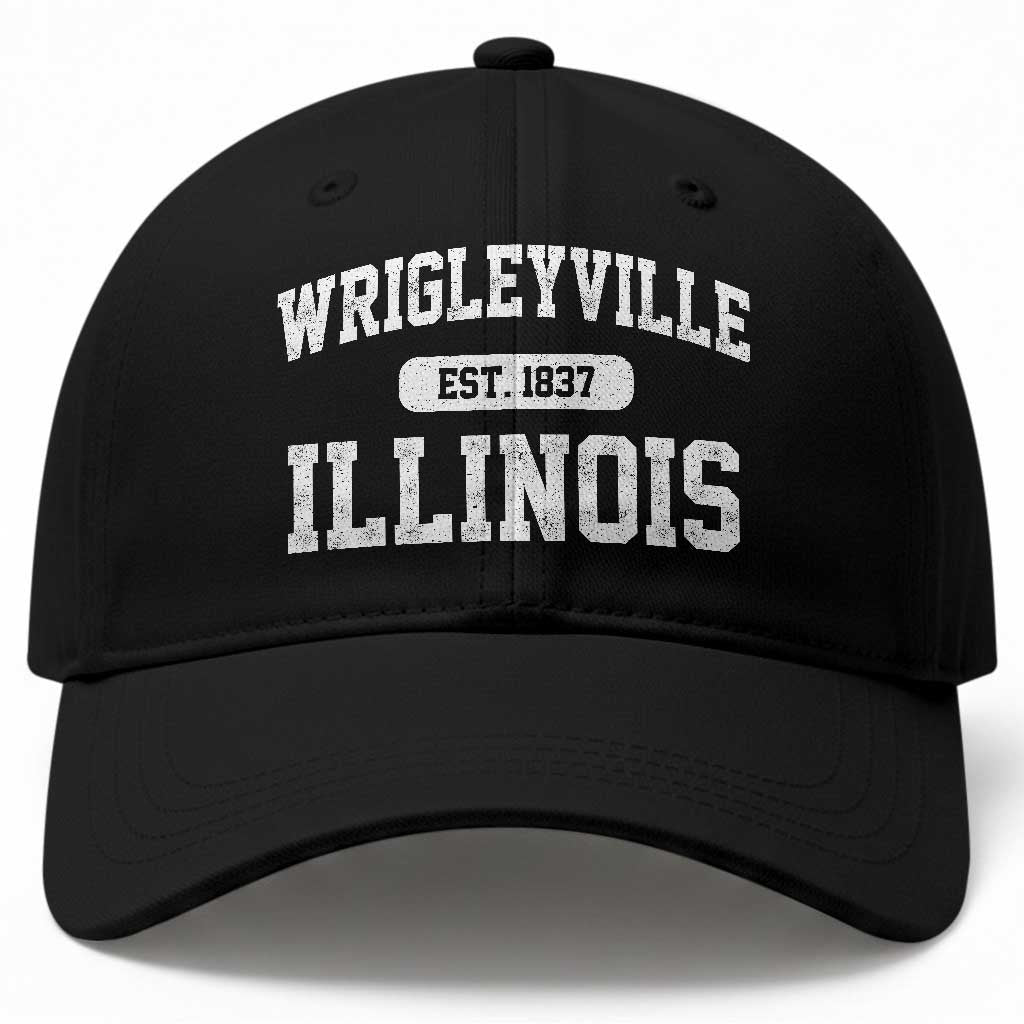 Wrigleyville Illinois Baseball Cap Vintage Chicago Classic Distressed Baseball Fan Gift TS10 Print Your Wear