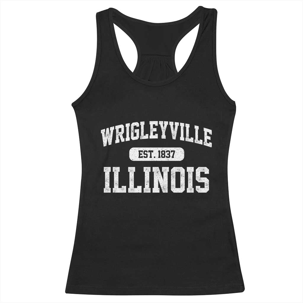 Wrigleyville Illinois Racerback Tank Top Vintage Chicago Classic Distressed Baseball Fan Gift TS10 Black Print Your Wear