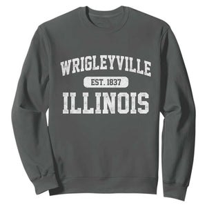 Wrigleyville Illinois Sweatshirt Vintage Chicago Classic Distressed Baseball Fan Gift TS10 Dark Heather Print Your Wear