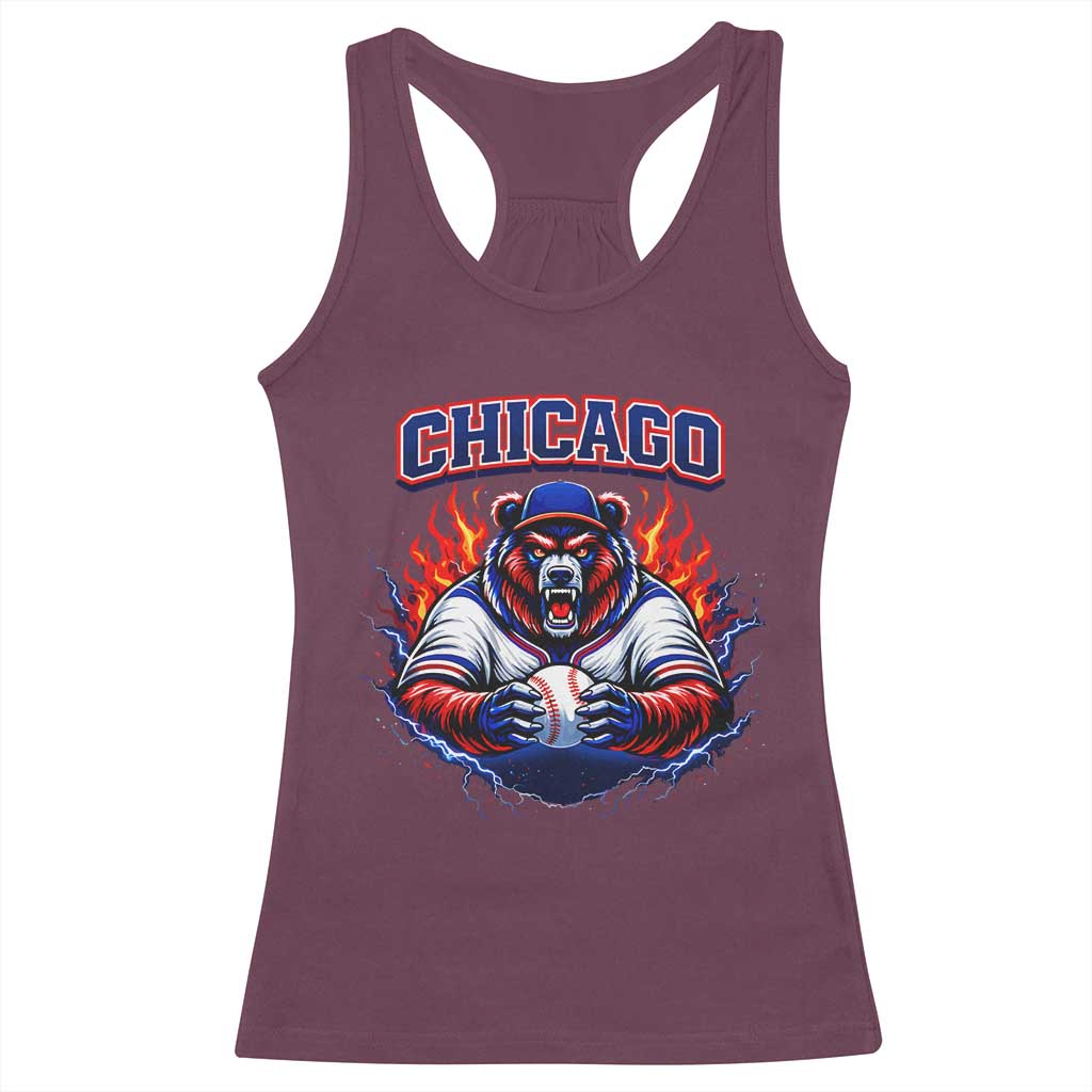 Vintage Chicago Racerback Tank Top Retro Baseball Fans TS10 Maroon Print Your Wear