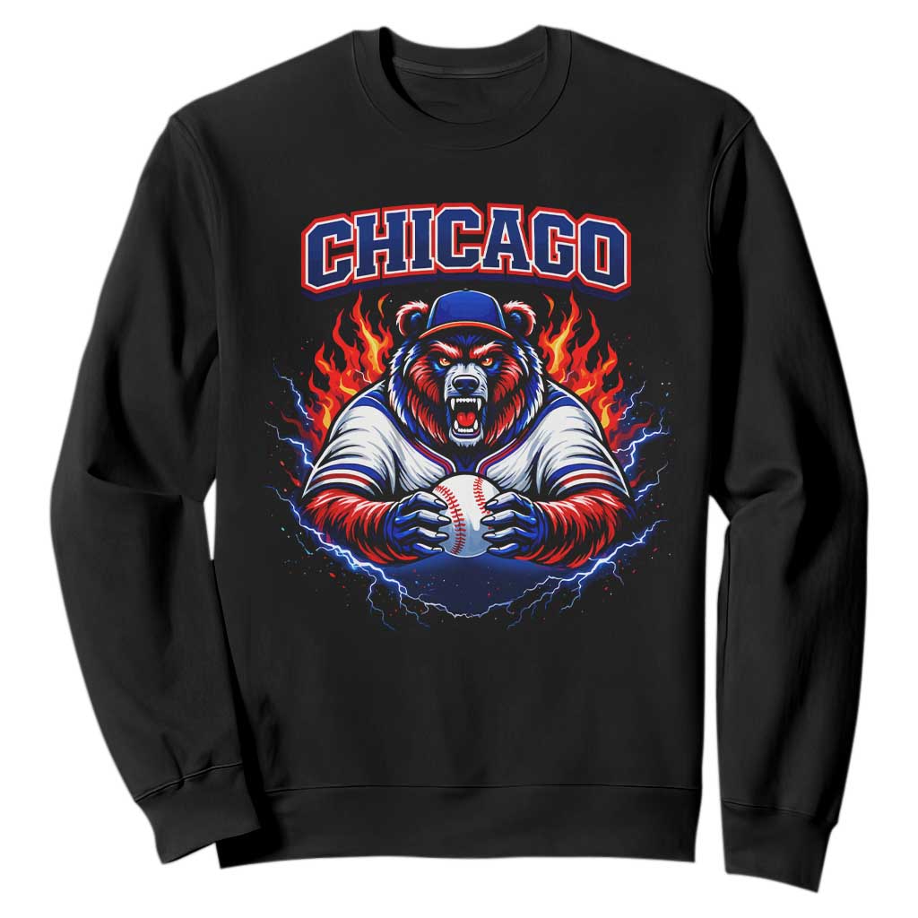 Vintage Chicago Sweatshirt Retro Baseball Fans TS10 Black Print Your Wear