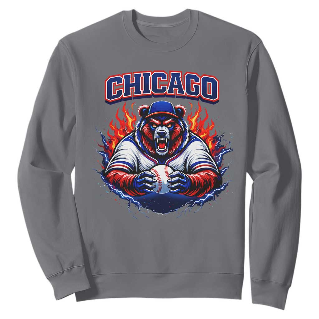 Vintage Chicago Sweatshirt Retro Baseball Fans TS10 Charcoal Print Your Wear