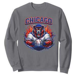 Vintage Chicago Sweatshirt Retro Baseball Fans TS10 Charcoal Print Your Wear
