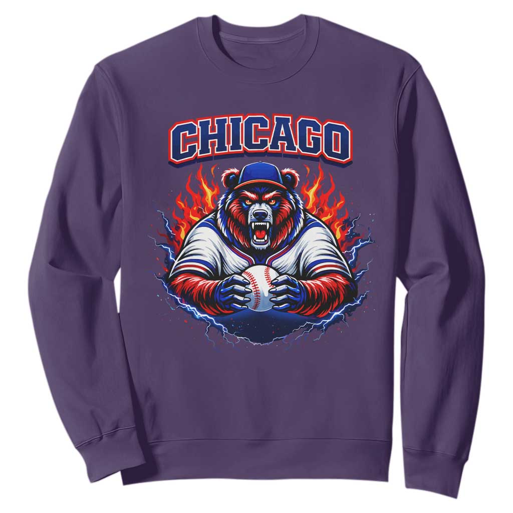 Vintage Chicago Sweatshirt Retro Baseball Fans TS10 Purple Print Your Wear