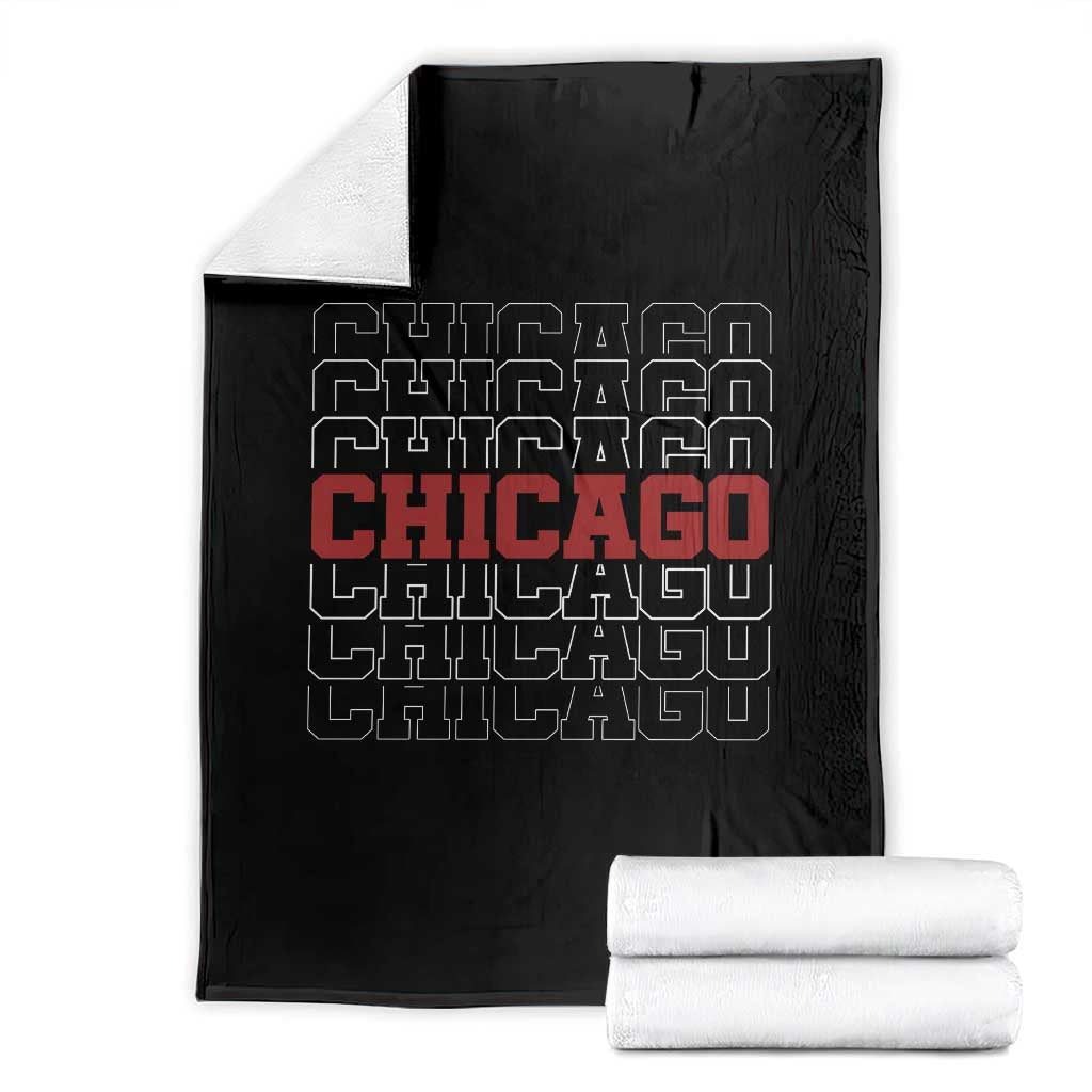 Vintage Chicago Graphic Throw Blanket US State Pride Baseball Lover TS10 Black Print Your Wear