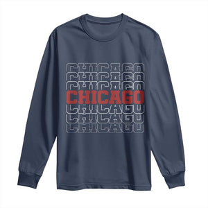 Vintage Chicago Graphic Long Sleeve Shirt US State Pride Baseball Lover TS10 Navy Print Your Wear