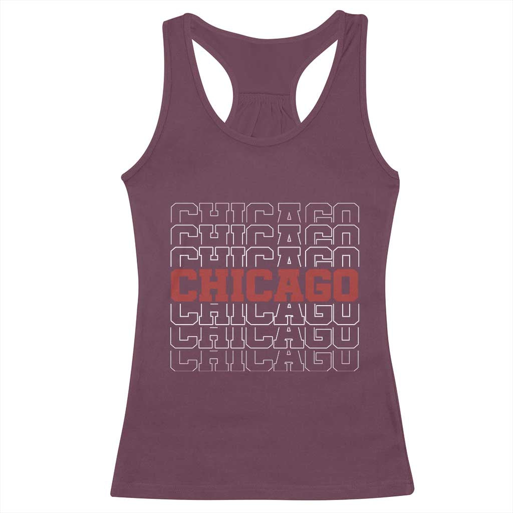 Vintage Chicago Graphic Racerback Tank Top US State Pride Baseball Lover TS10 Maroon Print Your Wear
