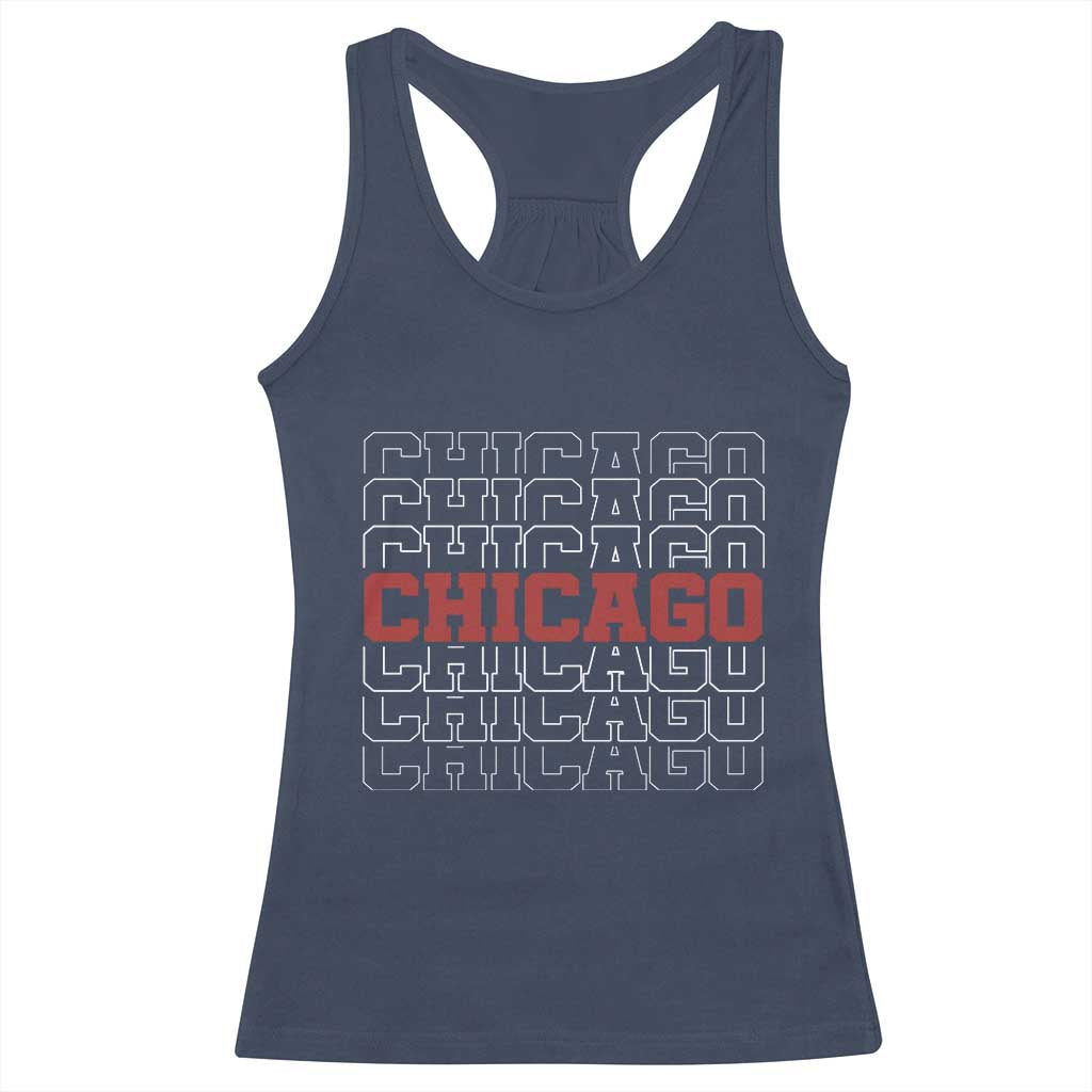 Vintage Chicago Graphic Racerback Tank Top US State Pride Baseball Lover TS10 Navy Print Your Wear