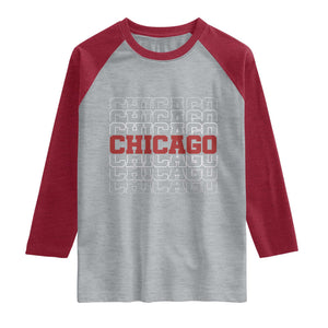 Vintage Chicago Graphic Raglan Shirt US State Pride Baseball Lover TS10 Heather Gray Heather Red Print Your Wear