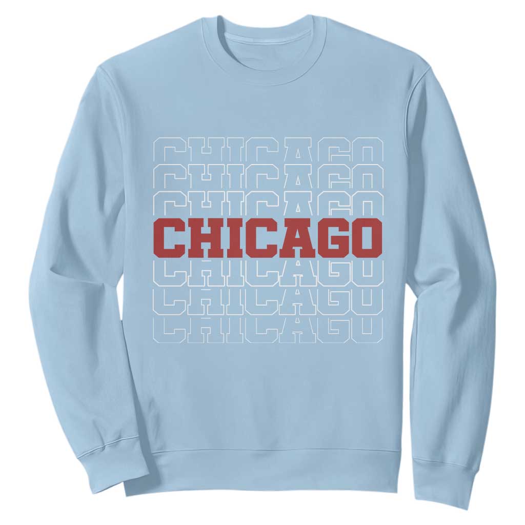 Vintage Chicago Graphic Sweatshirt US State Pride Baseball Lover TS10 Light Blue Print Your Wear