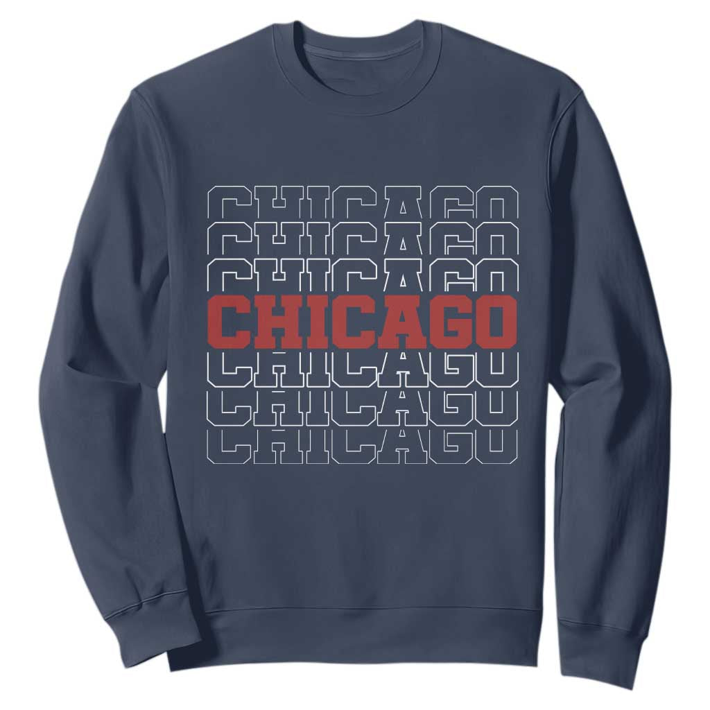 Vintage Chicago Graphic Sweatshirt US State Pride Baseball Lover TS10 Navy Print Your Wear