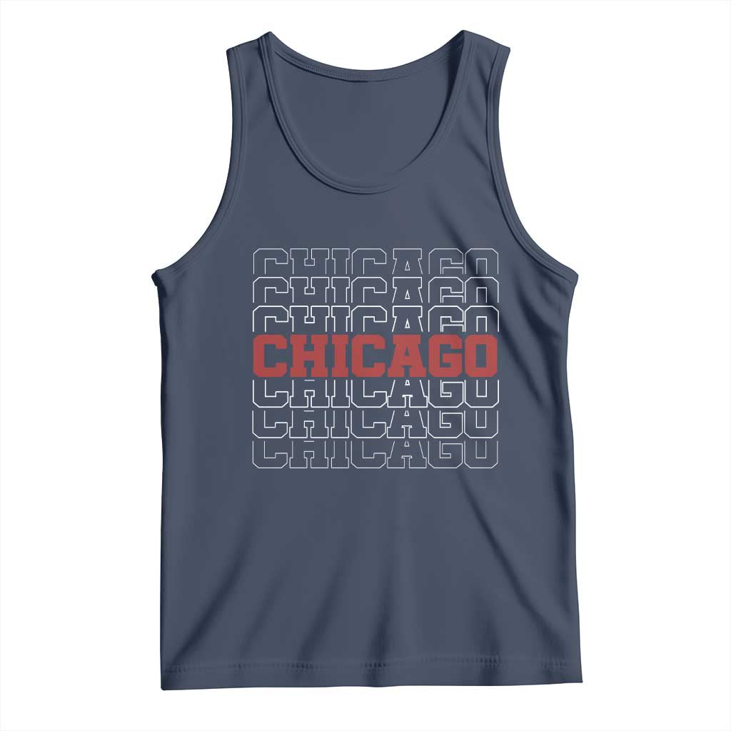 Vintage Chicago Graphic Tank Top US State Pride Baseball Lover TS10 Navy Print Your Wear