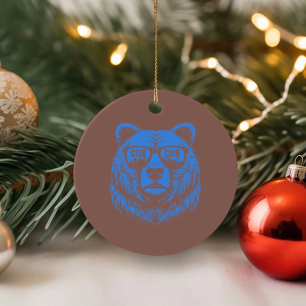 Vintage Cub Ceramic Ornament With Sunglasses Retro Baseball Fans TS10 1pc Mocha Print Your Wear