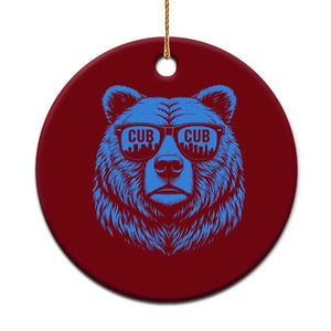 Vintage Cub Ceramic Ornament With Sunglasses Retro Baseball Fans TS10 1pc Red Print Your Wear