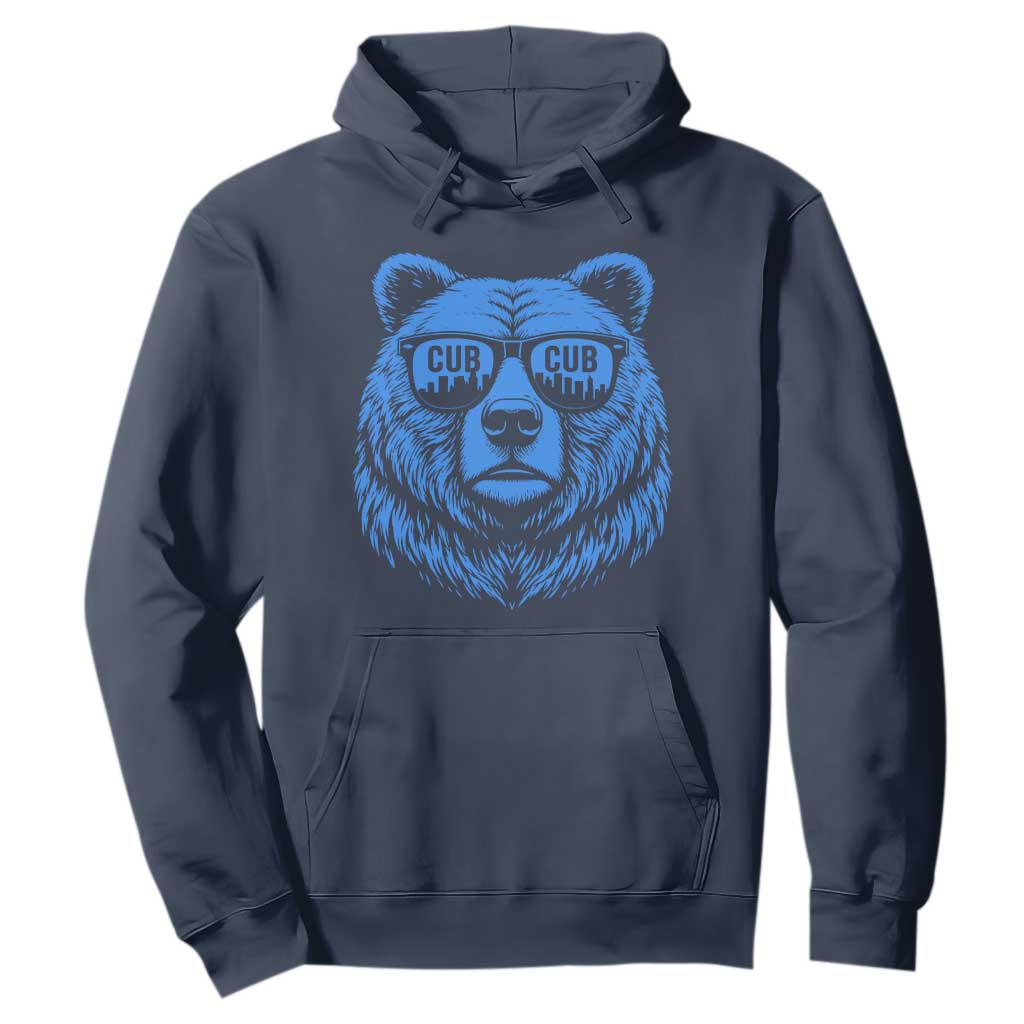 Vintage Cub Hoodie With Sunglasses Retro Baseball Fans TS10 Navy Print Your Wear