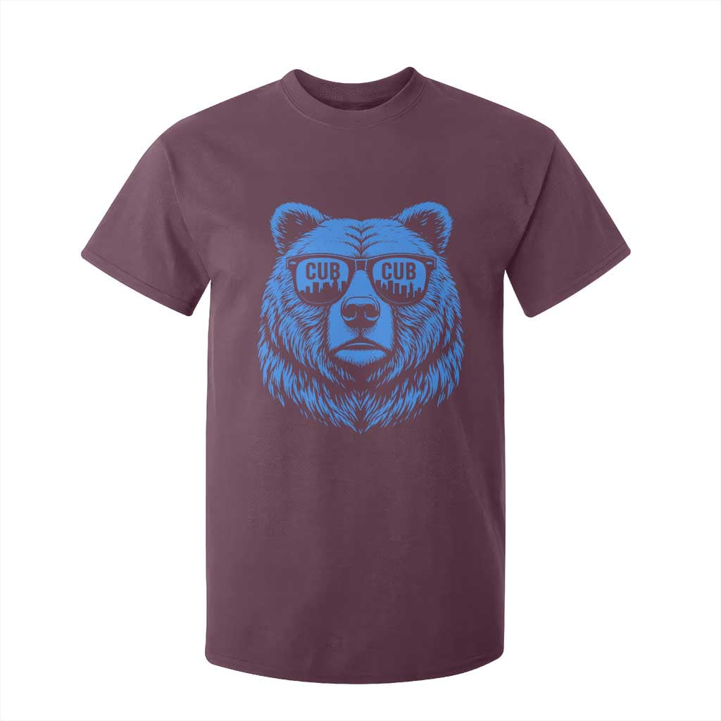 Vintage Cub T Shirt For Kid With Sunglasses Retro Baseball Fans TS10 Maroon Print Your Wear
