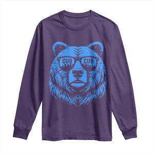 Vintage Cub Long Sleeve Shirt With Sunglasses Retro Baseball Fans TS10 Purple Print Your Wear