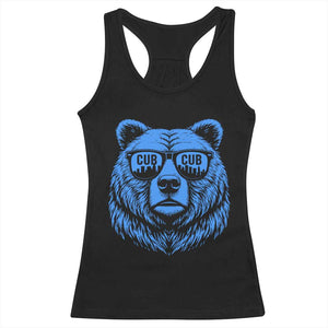 Vintage Cub Racerback Tank Top With Sunglasses Retro Baseball Fans TS10 Black Print Your Wear