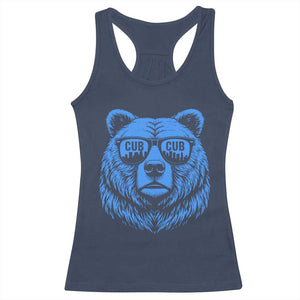Vintage Cub Racerback Tank Top With Sunglasses Retro Baseball Fans TS10 Navy Print Your Wear