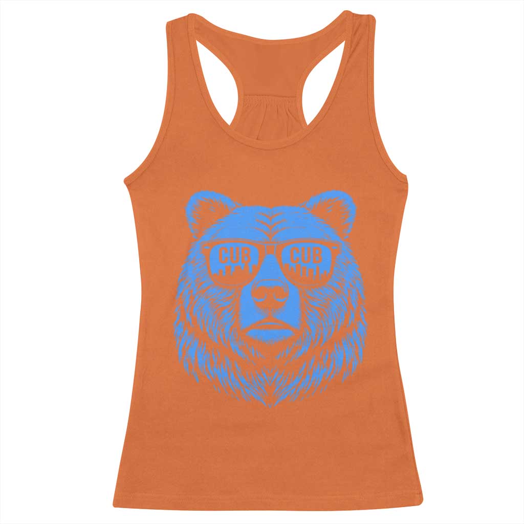 Vintage Cub Racerback Tank Top With Sunglasses Retro Baseball Fans TS10 Orange Print Your Wear
