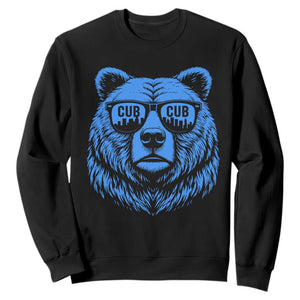 Vintage Cub Sweatshirt With Sunglasses Retro Baseball Fans TS10 Black Print Your Wear