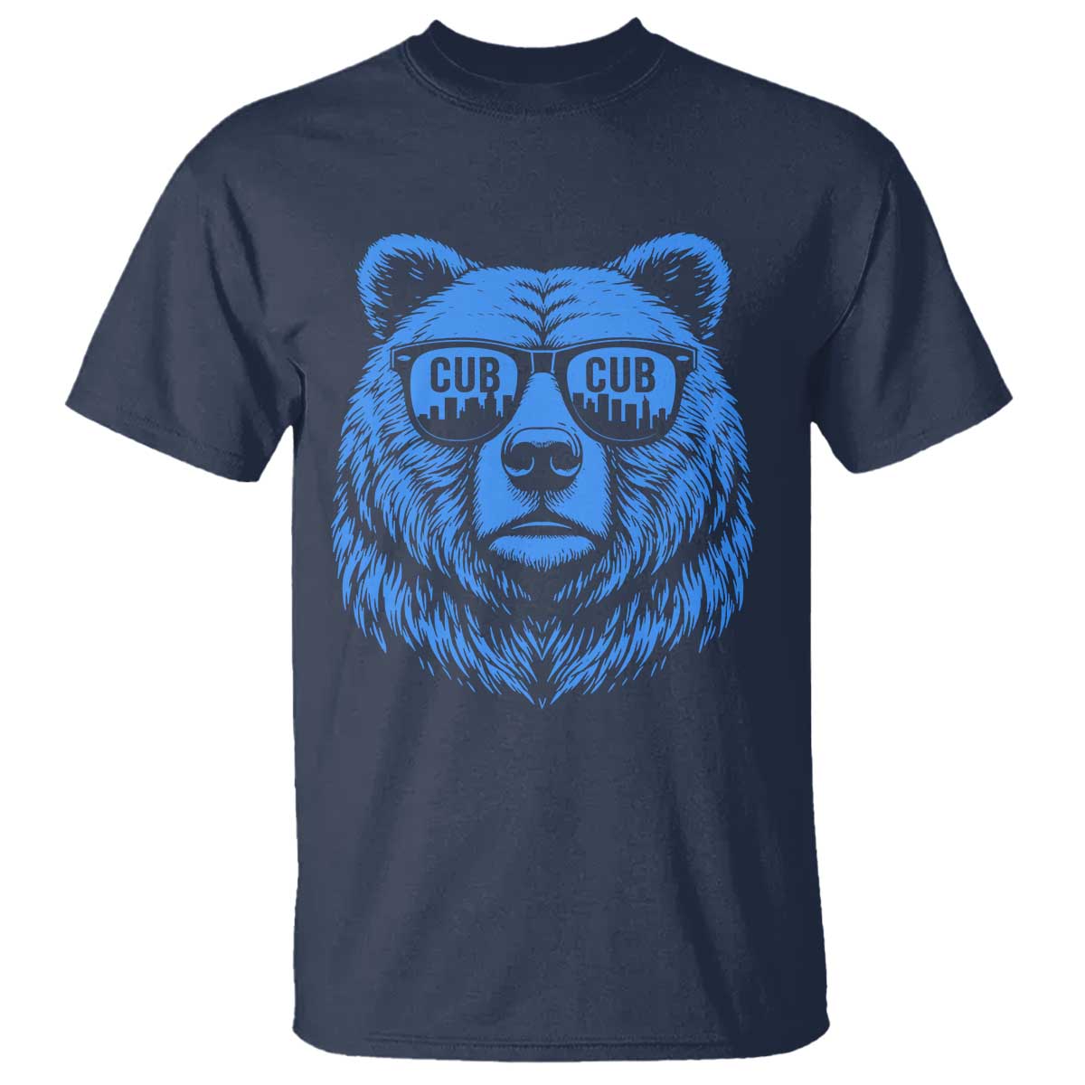 Vintage Cub T Shirt With Sunglasses Retro Baseball Fans TS10 Navy Print Your Wear