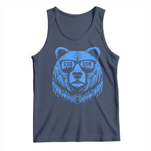 Vintage Cub Tank Top With Sunglasses Retro Baseball Fans TS10 Navy Print Your Wear