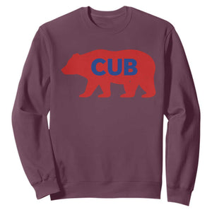 Vintage Cub Sweatshirt Retro Sports Bear Baseball Fans TS10 Maroon Print Your Wear