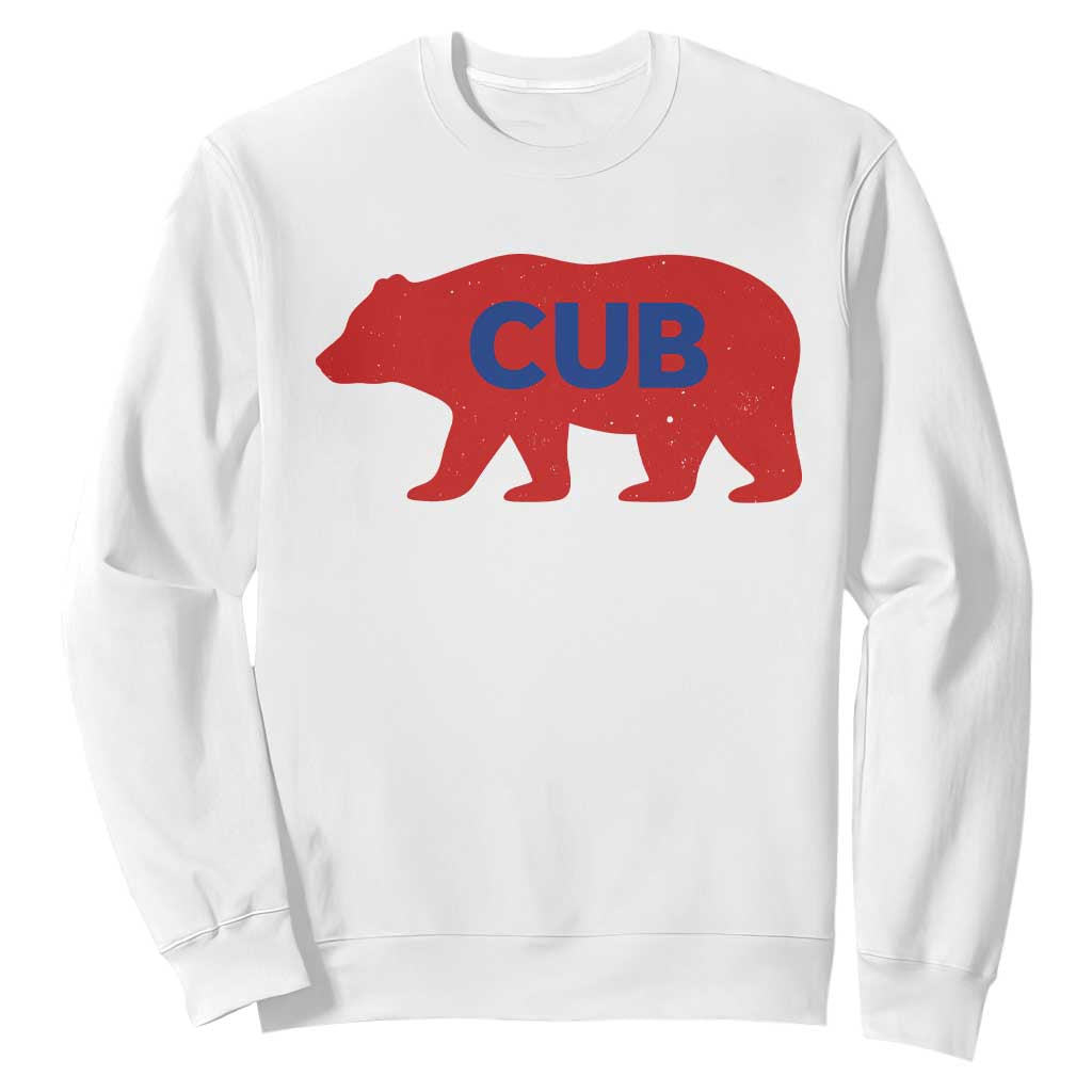 Vintage Cub Sweatshirt Retro Sports Bear Baseball Fans TS10 White Print Your Wear