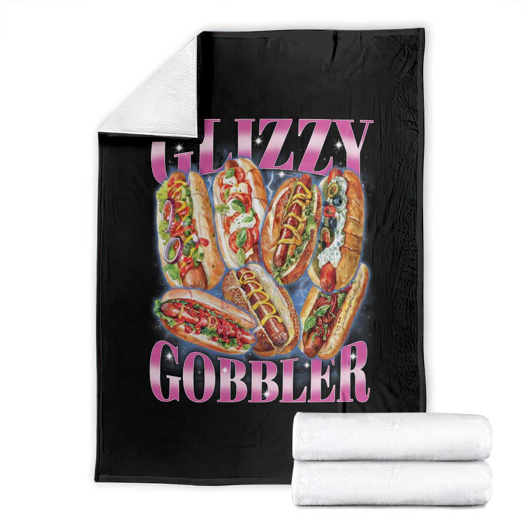 Glizzy Gobbler Hot Dog Meme Throw Blanket Meme Hilarious Hotdog Glizzy Lovers TS10 Black Print Your Wear