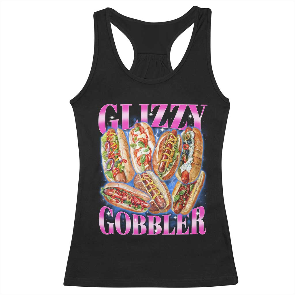 Glizzy Gobbler Hot Dog Meme Racerback Tank Top Meme Hilarious Hotdog Glizzy Lovers TS10 Black Print Your Wear