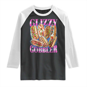 Glizzy Gobbler Hot Dog Meme Raglan Shirt Meme Hilarious Hotdog Glizzy Lovers TS10 Black White Print Your Wear