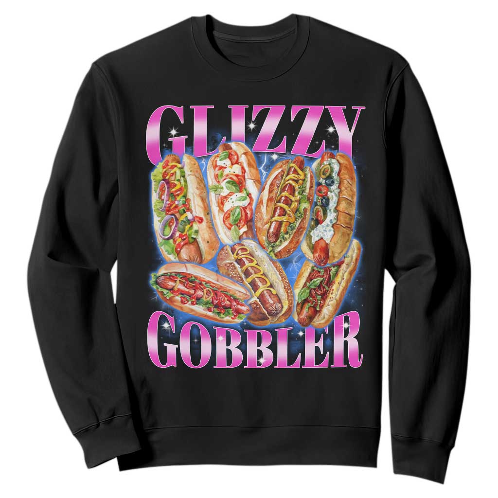 Glizzy Gobbler Hot Dog Meme Sweatshirt Meme Hilarious Hotdog Glizzy Lovers TS10 Black Print Your Wear