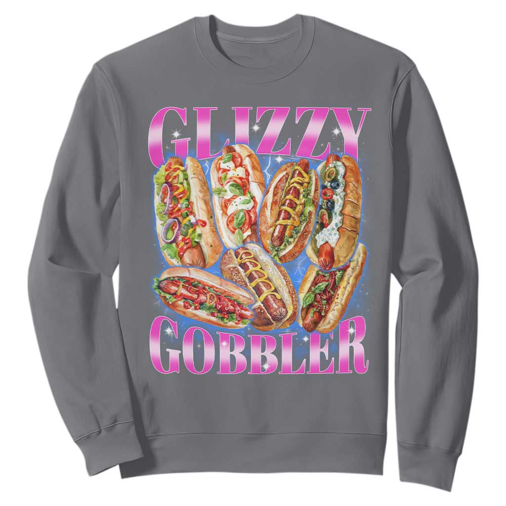Glizzy Gobbler Hot Dog Meme Sweatshirt Meme Hilarious Hotdog Glizzy Lovers TS10 Charcoal Print Your Wear
