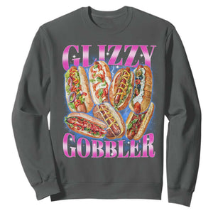 Glizzy Gobbler Hot Dog Meme Sweatshirt Meme Hilarious Hotdog Glizzy Lovers TS10 Dark Heather Print Your Wear