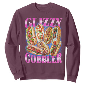 Glizzy Gobbler Hot Dog Meme Sweatshirt Meme Hilarious Hotdog Glizzy Lovers TS10 Maroon Print Your Wear