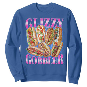 Glizzy Gobbler Hot Dog Meme Sweatshirt Meme Hilarious Hotdog Glizzy Lovers TS10 Royal Blue Print Your Wear