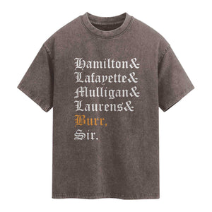 Hamilton Laurens Lafayette Mulligan Burr Sir Washed Cotton T-Shirt