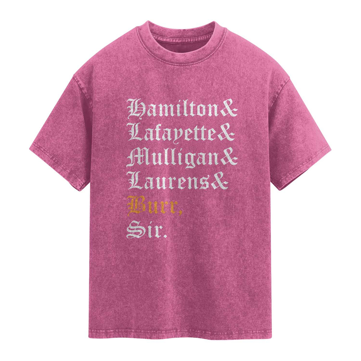 Hamilton Laurens Lafayette Mulligan Burr Sir Washed Cotton T-Shirt