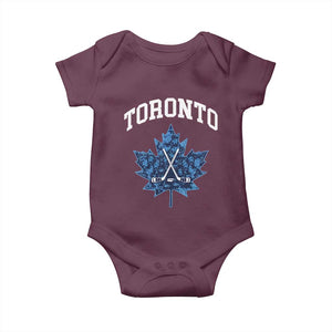 Vintage Canada Hockey Baby Onesie Maple Leafs TS10 Maroon Print Your Wear