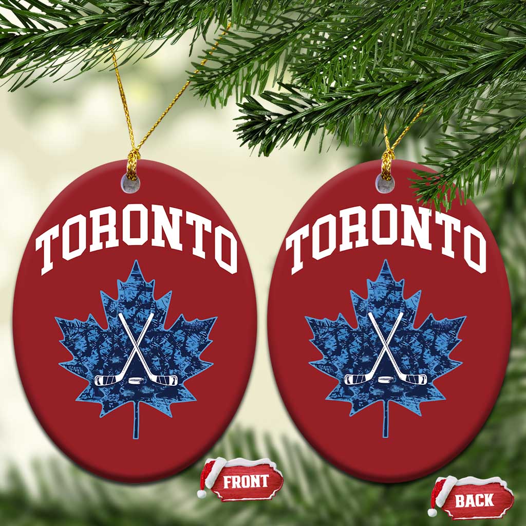 Vintage Canada Hockey Christmas Ornament Maple Leafs TS10 Oval Red Print Your Wear