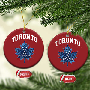 Vintage Canada Hockey Christmas Ornament Maple Leafs TS10 Circle Red Print Your Wear