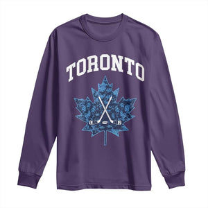 Vintage Canada Hockey Long Sleeve Shirt Maple Leafs TS10 Purple Print Your Wear