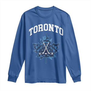 Vintage Canada Hockey Long Sleeve Shirt Maple Leafs TS10 Royal Blue Print Your Wear