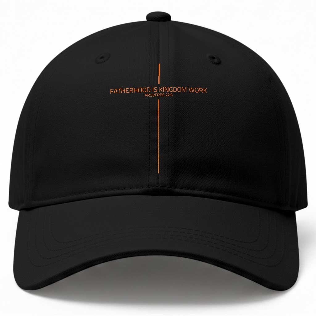 Fatherhood Is Kingdom Work Baseball Cap Vintage Christian Dad Cross TS10 Print Your Wear